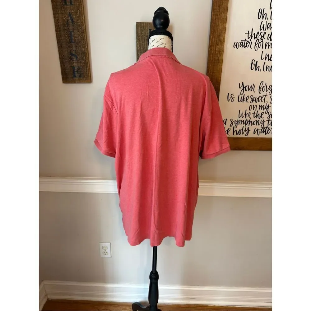 Ralph Lauren Men's Classic Fit Collared Short Sleeve Polo Shirt Coral Pink XL